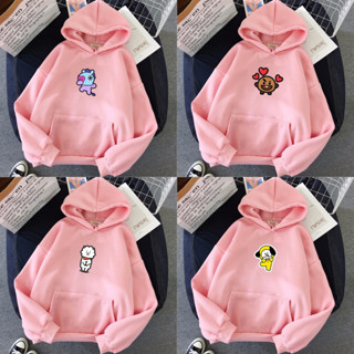 Nuz เสื้อกันหนาวมีฮู้ด ลาย BT21 BTS Cooky Van Mang Chimmy RJ Tata Shooky Koya สําหรับผู้หญิง