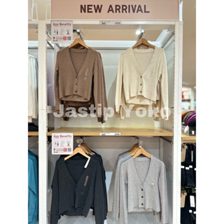 เสื้อคาร์ดิแกน แขนยาว ผ้าถัก ซักทําความสะอาดได้ สําหรับผู้หญิง UNIQLO