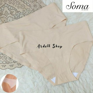 Soma INTIMATES กางเกงชั้นใน เอวกลาง ไร้รอยต่อ สีครีม M SSP