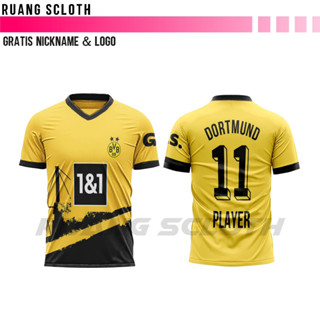 เสื้อกีฬาแขนสั้น ลาย Dortmund Home Jersey Free เหมาะกับใส่ชื่อ และตัวเลขด้านหลัง