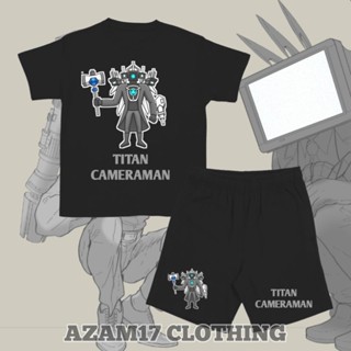 เสื้อยืด กางเกงขาสั้น พิมพ์ลาย Titan Cameraman Boss Skibidi สําหรับเด็กผู้ชาย ผู้หญิง