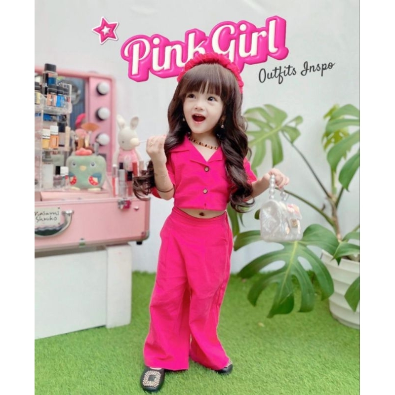 Sofiebabyshop- Eileen ชุดเสื้อครอปสําหรับเด็ก+กางเกงขายาว