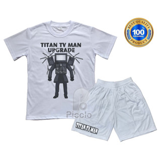 (ฟรีชื่อ) เสื้อยืด ผ้าฝ้าย พิมพ์ลาย TITAN MOTIF TV MAN UPGRADE UNISEX สําหรับเด็ก