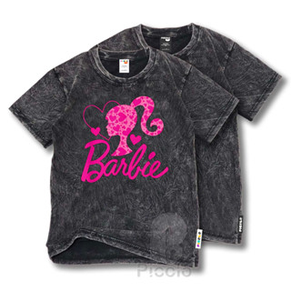 (ฟรีชื่อ) เสื้อยืดผ้าฝ้าย พิมพ์ลายตัวอักษร BARBIE MOTIF COTTUN 24s สําหรับเด็กผู้หญิง