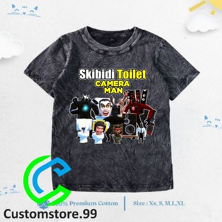 เสื้อยืด พิมพ์ลายกล้อง SKIBIDI MOTIF TOILET วัสดุพรีเมี่ยม สําหรับเด็ก