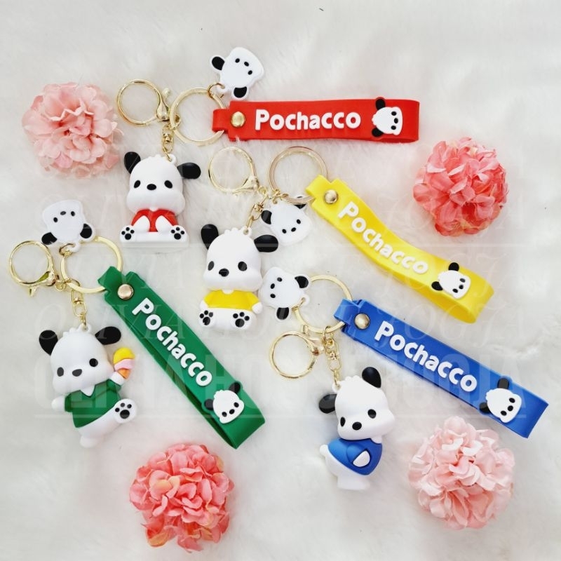GANTUNGAN Pochacco พวงกุญแจ 3D สายยาง Pochacco พวงกุญแจ Pochacco Icon