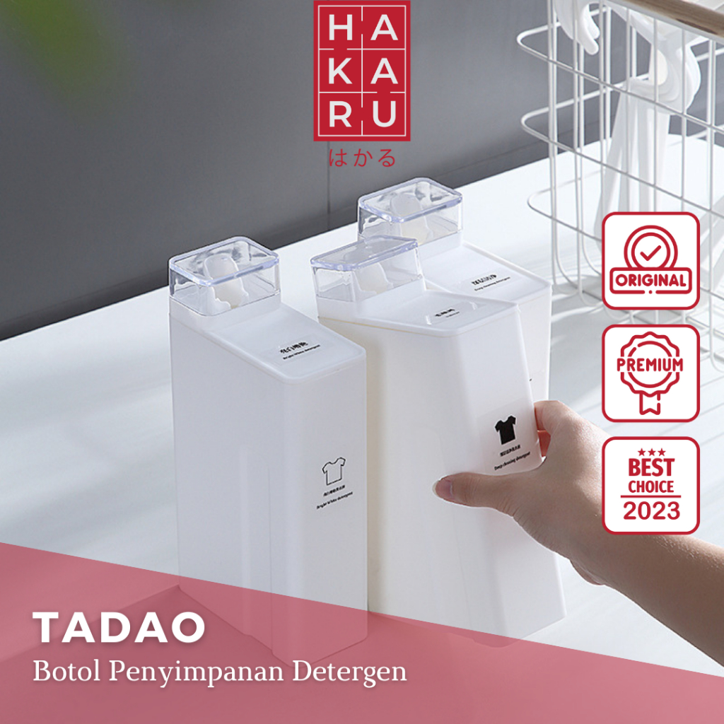 HAKARU - TADAO ตู้ทําสบู่ซักผ้าสไตล์มินิมอล, ขวดเติมน้ํายาซักผ้าแบบเรียบง่าย, ซักรีดความงาม