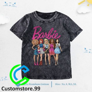 เสื้อยืด พิมพ์ลาย WASHED BARBIE พรีเมี่ยม สําหรับเด็กผู้หญิง