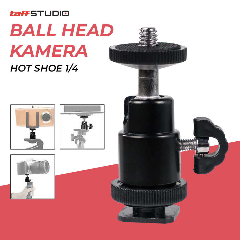 TaffiSTUDIO Hot Shoe 1/4 หัวบอลกล้อง - QM3621 - สีดํา