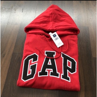 เสื้อแจ็กเก็ต มีฮู้ด ปักลายโลโก้ UNISEX - HOODIE GAP สีแดง ของแท้ วัสดุหนา คุณภาพดี