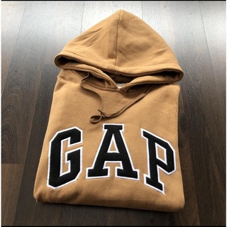 เสื้อแจ็กเก็ต มีฮู้ด ปักลายโลโก้ UNISEX - HOODIE GAP MOCCA ของแท้ วัสดุหนา คุณภาพดี