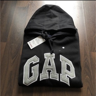 เสื้อแจ็กเก็ต มีฮู้ด ปักลายโลโก้ UNISEX - HOODIE GAP สีดํา ของแท้ คุณภาพพรีเมี่ยม วัสดุหนา