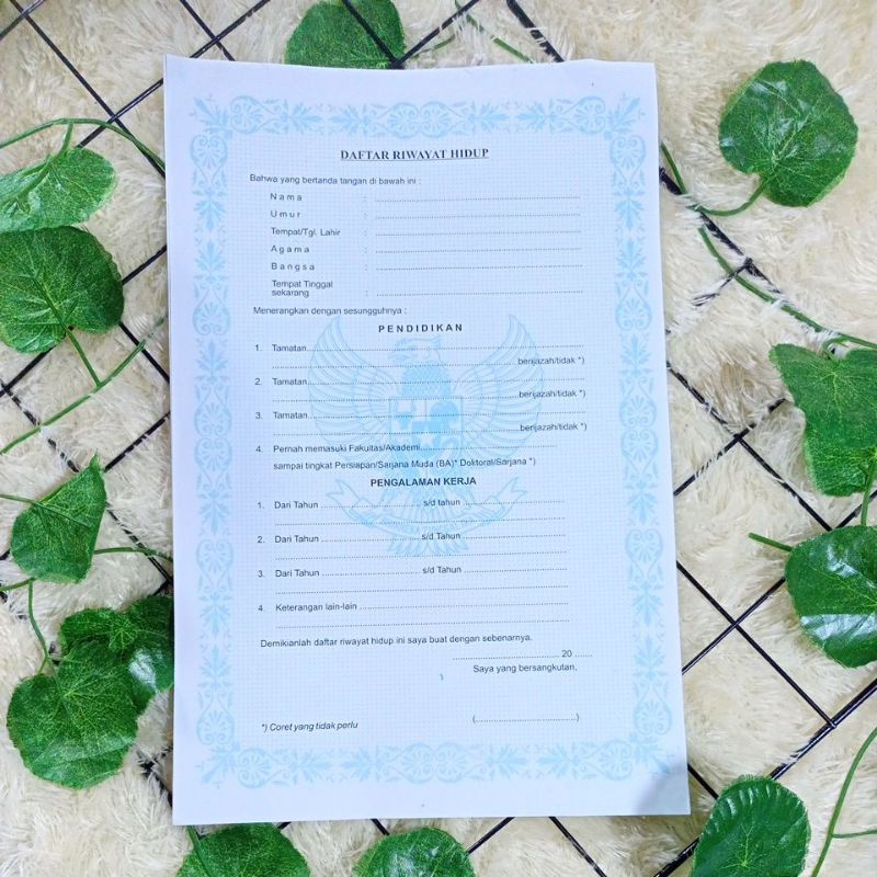 LIVING HISTORY LIST & JOB APPLICATION LETTER (PER 10 แผ่น)