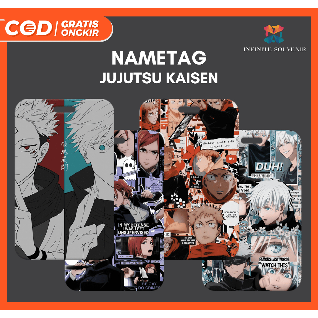 (N009) Jujutsu Kaisen Nametag แบบไม่มีสาย / ที่ใส่การ์ดอนิเมะ / การ์ด ID Satoru Gojo / ที่ใส่การ์ด