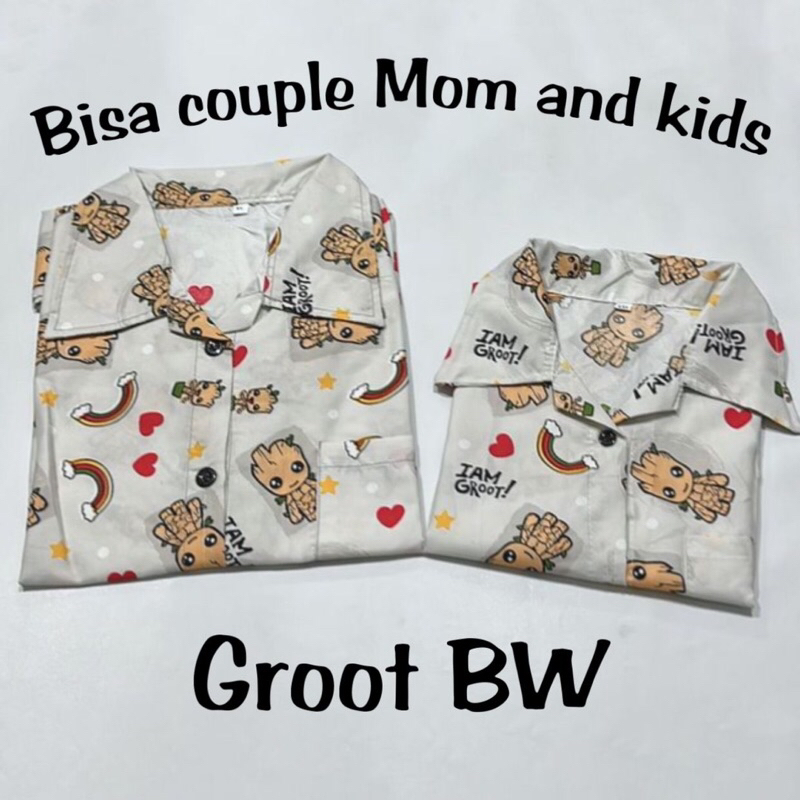 Groot bw และสีกรมท่า - ชุดนอนสําหรับคู่รัก แม่ เด็ก และครอบครัว