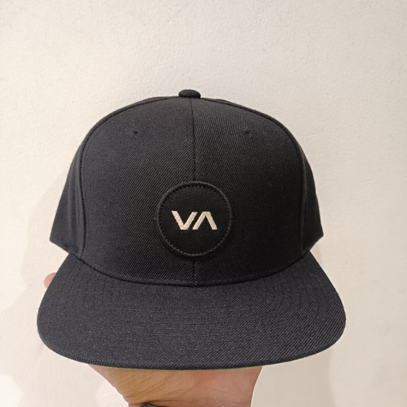 Rvca Patch snapback หมวกผู้ชายสีดํา
