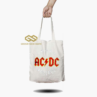 Acdc กระเป๋าผ้าแคนวาส กระเป๋าโท้ท กระเป๋าดนตรี กระเป๋าโท้ท