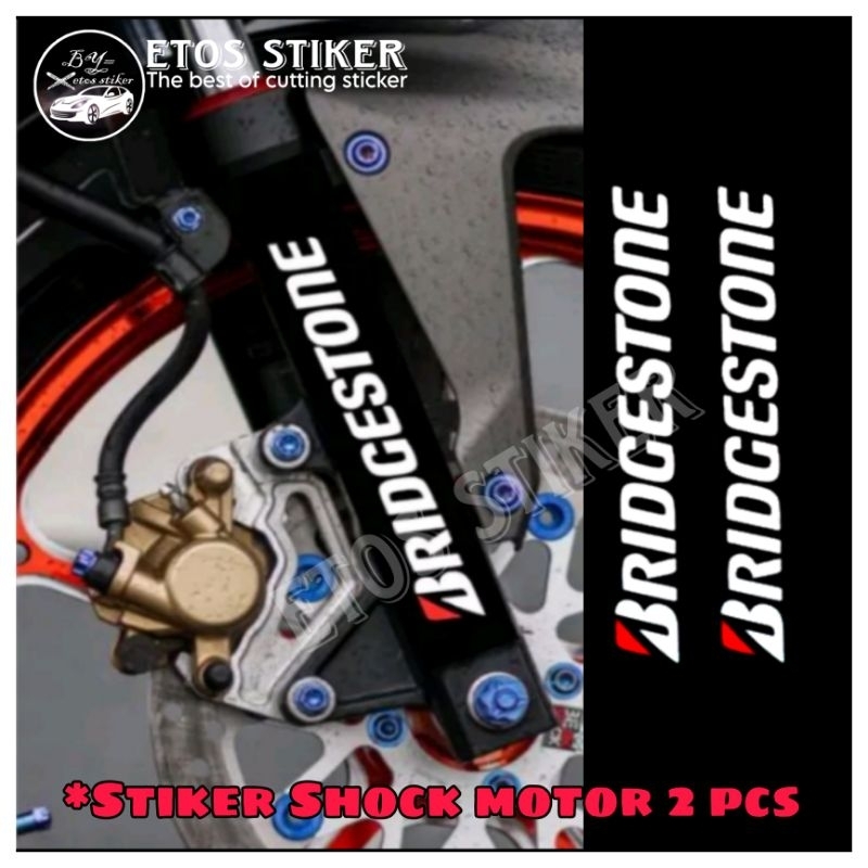 สติ๊กเกอร์โช๊คมอเตอร์ไซค์ Bridgestone 2 ชิ้น สติ๊กเกอร์ตัดมอเตอร์ไซค์แบบกําหนดเอง