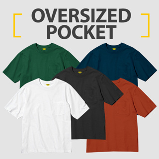 เสื้อยืดแขนสั้นลําลอง คอกลม พิมพ์ลาย OVERSIZE POCKET COMBED Material 24S SIZE S-XL สําหรับผู้ชาย