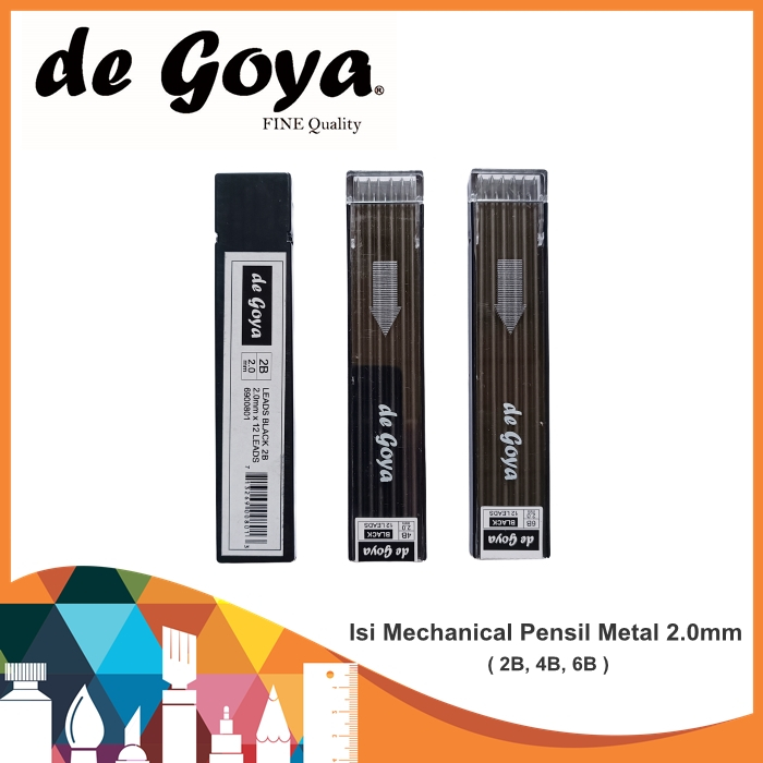De Goya Lead Black 2B 2.0mmx12 / ไส้ดินสอโลหะ / ไส้ดินสอ / ไส้ดินสอ 2B-4B-6B
