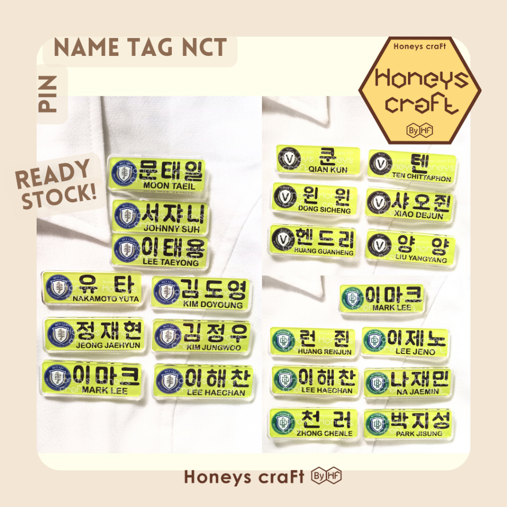 Honeys Craft - แท็กชื่อ Pin NCT 127 WayV Dream DoJaeJung - อะคริลิคตกแต่งกระเป๋าหมวกริบบิ้น KPOP The Dream Show TDS 3