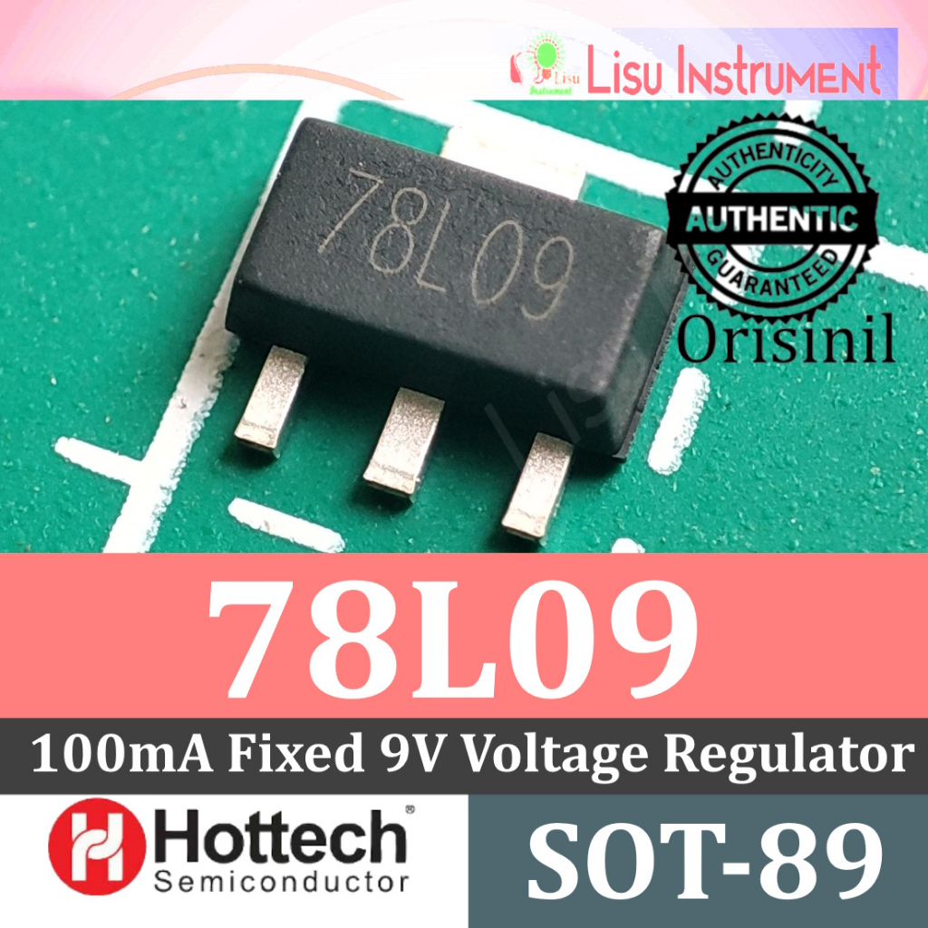78L09 100mA Fixed 9V Positive Linear Voltage Regulator (LDO) SOT-89 Hottech ORIGINAL