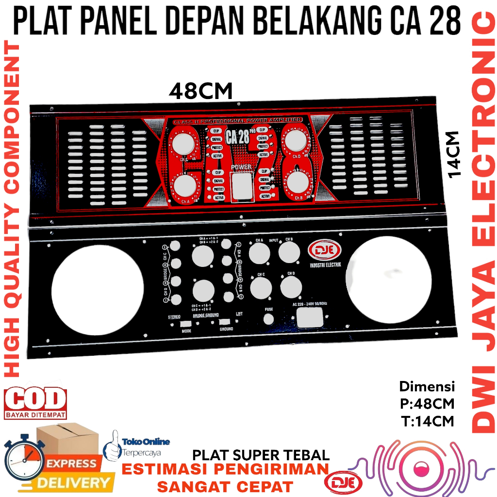PREMIUM CA28 PANEL (1 ชุด) CA 28 ฝาครอบแผ่นหน้าด้านหลัง PANEL POWER AMPLIFIER