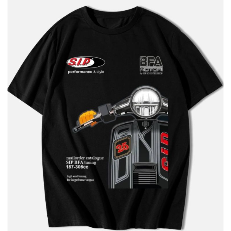 Vespa SIP performance สกู๊ตเตอร์ racing เสื้อยืด/vespa racing/Piagio racing/vespa drag/vespa cross/v