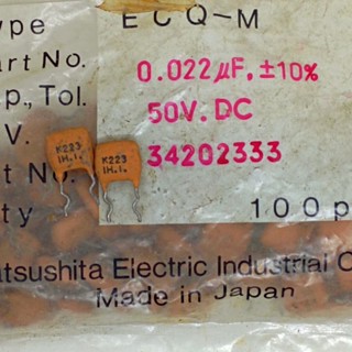 ตัวเก็บประจุ 22nF 22n 0.022uF 50V Matsushita Panasonic ECQ M