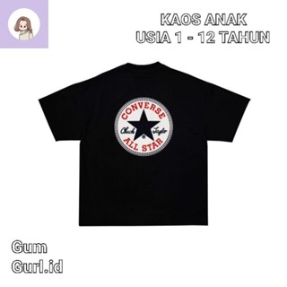 Kaos baju anak CONVERSE เสื้อยืด DISTRO โอเวอร์ไซซ์ ท้องถิ่น เด็กผู้ชาย เด็กผู้หญิง จัมเปอร์ เด็กทารก เสื้อยืด วินเทจ เด็ก anak kecil h&amp;m