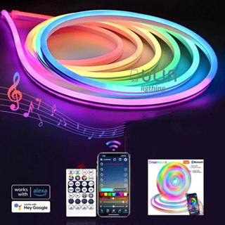 Neon FLEX RGB 12V Running MODE Smart IC BLUETOOTH WIFI REMOTE อะแดปเตอร์ 5M ยืดหยุ่น หลากสี