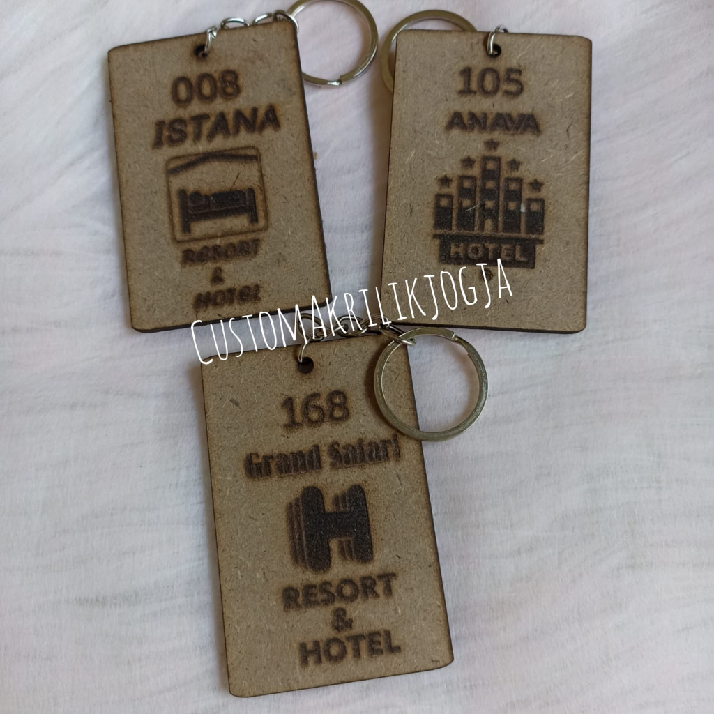 GANTUNGAN HOTEL KEYCHAIN/MDF/PLYWOOD KEYCHAIN