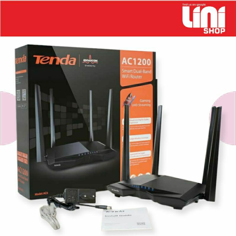 เราเตอร์ Gigabit Tenda AC6 AC1200 Dualband 5G