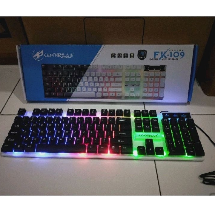 คีย์บอร์ดเกม Warwolf Fk109 พร้อมไฟ RGB
