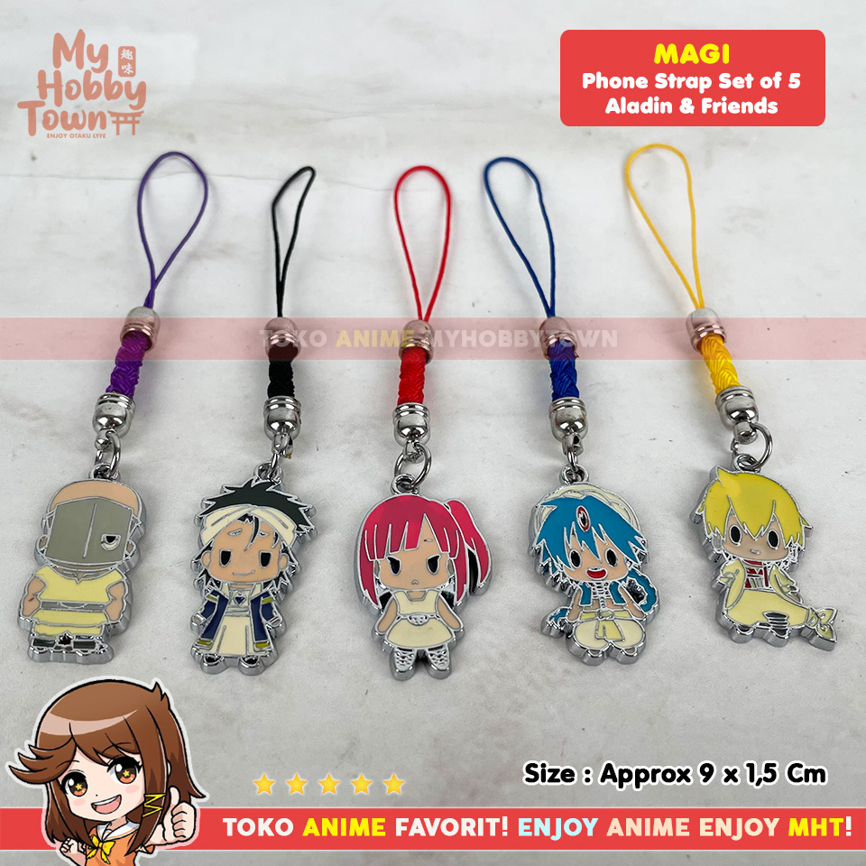 Gantungan Anime Charm HP Hanger Set 5 Magi Aladdin Sinbad Alibaba Juดาล