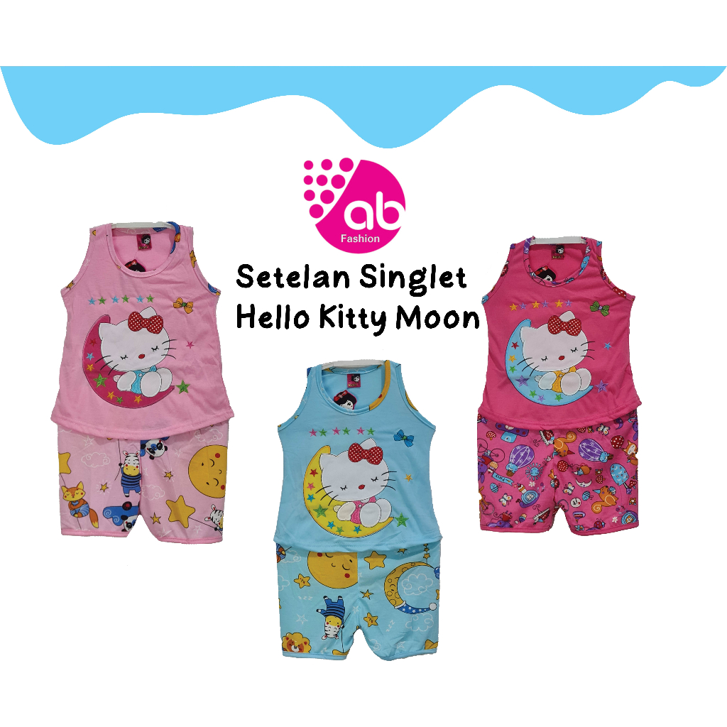 AB FASHION - UNISEX GIRLS SINGLET SET / GIRLS SINGLET SET "EMBROADCAST" 1-3 ปี