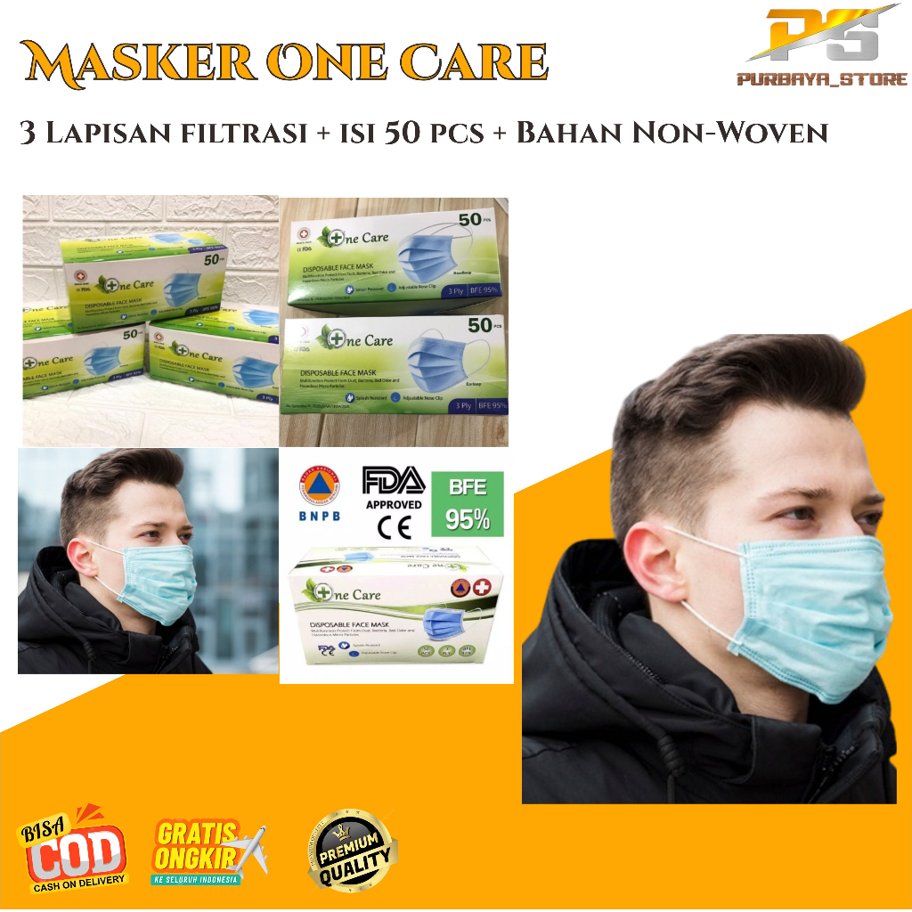 O_CARE EARLOOP MASK/ 3-LAYER MASK/ CONTENTTS 50 ชิ้น