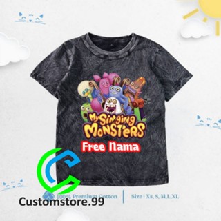 เสื้อยืด พิมพ์ลาย WASHED WUBBOX MY SINGING MONSTER MOTIF สําหรับเด็ก