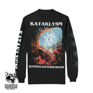 Darkpath LONGSLEEVE - KATAKLYSM - The Mystical Gate of Reincarnation เสื้อแขนสั้น คอกลม ลายทาง