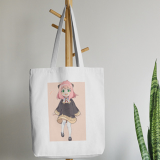 กระเป๋าโท้ท ผ้าแคนวาส ลายการ์ตูนอนิเมะ Everya forger tote bag Everya forger tote bag Everya forger Totebag spy x family Totebag Anime canvas costum souvenir PART 8