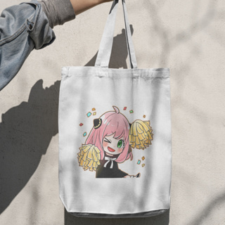 กระเป๋าโท้ท ผ้าแคนวาส ลายการ์ตูนอนิเมะ Everya forger tote bag Everya forger tote bag Everya forger Totebag spy x family Totebag Anime canvas costum souvenir PART 15