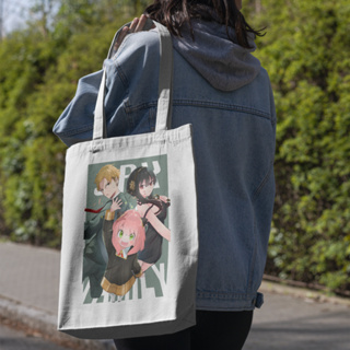 กระเป๋าโท้ท ผ้าแคนวาส ลายการ์ตูนอนิเมะ Everya forger tote bag Everya forger tote bag Everya forger Totebag spy x family Totebag Anime canvas costum souvenir PART 16