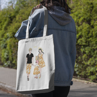 กระเป๋าโท้ท ผ้าแคนวาส ลายการ์ตูนอนิเมะ Everya forger tote bag Everya forger tote bag Everya forger Totebag spy x family Totebag Anime canvas costum souvenir PART 24