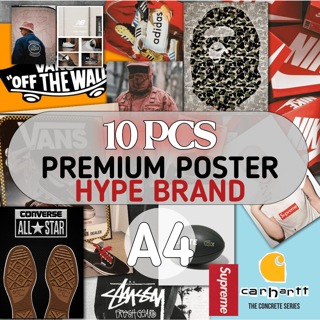 10 ชิ้น A4 โปสเตอร์ความงาม/โปสเตอร์ศิลปะผนังยี่ห้อ hypebeast