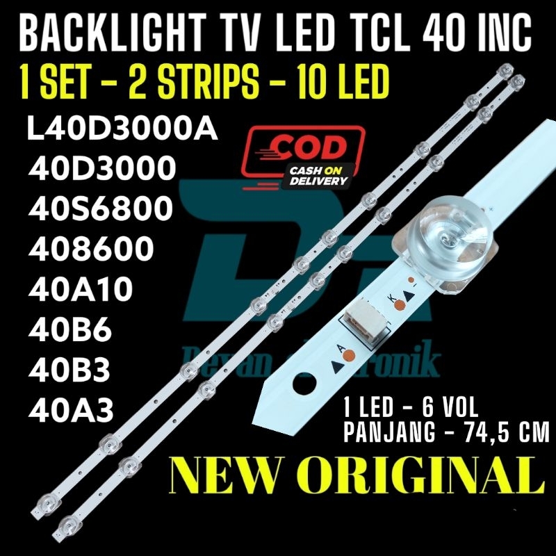 TCL 40 INC ไฟ LED TV BACKLIGHT 40B3 40B6 408600 40HR330 BL LAMP 10K 6V 10 ปุ่ม 6 V VOLT 40HR 1 ชุด
