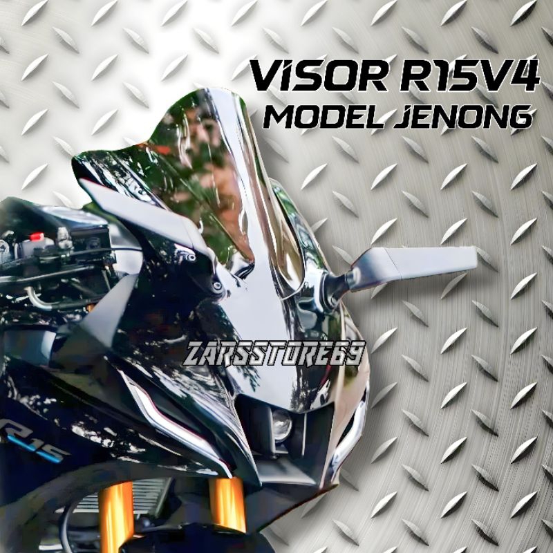 กระจกบังลม Yamaha R15 V4 พร้อมริบบิ้นใสและสีดําทึบ - กระบังหน้า R15v4