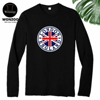 เสื้อยืดแขนยาว พิมพ์ลาย KINGDOM UNITED KINGDOM SOUVENIR สไตล์ลอนดอน อังกฤษ พรีเมี่ยม