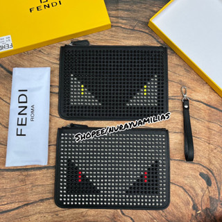 กระเป๋าคลัทช์ หนังนําเข้า ลาย Fendi monster eyes สําหรับผู้ชาย