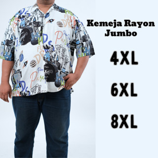 Kemeja เสื้อเชิ้ต ผ้าเรยอน ขนาดใหญ่ 4XL 6XL 8XL รับน้ําหนักได้ถึง 130 กก. สําหรับผู้ชาย