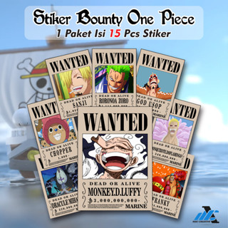 สติกเกอร์ ONE PIECE BOUNTY - ONE PIECE WANTED Sticker - 1 Crew SET 15 ชิ้น - SW 15 ชิ้น